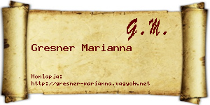 Gresner Marianna névjegykártya